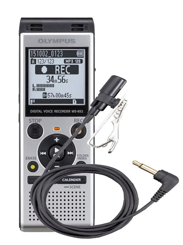 Olympus WS852 Digital Voice Recorder with Lavalier Microphone