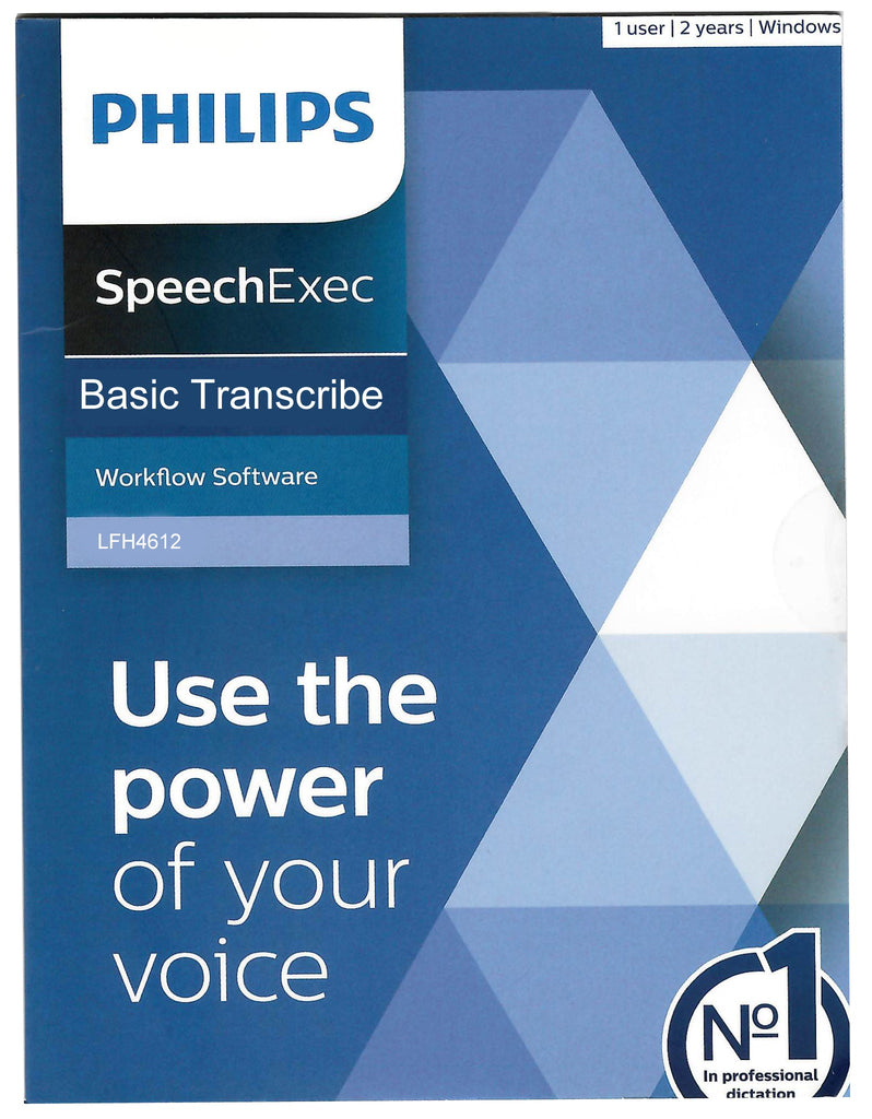 Philips LFH4612 SpeechExec Standard Transcribe v12 Software - 2 Year License