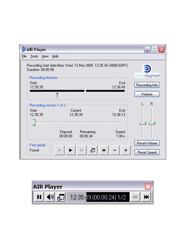 One Digital Air Player Transcription Software