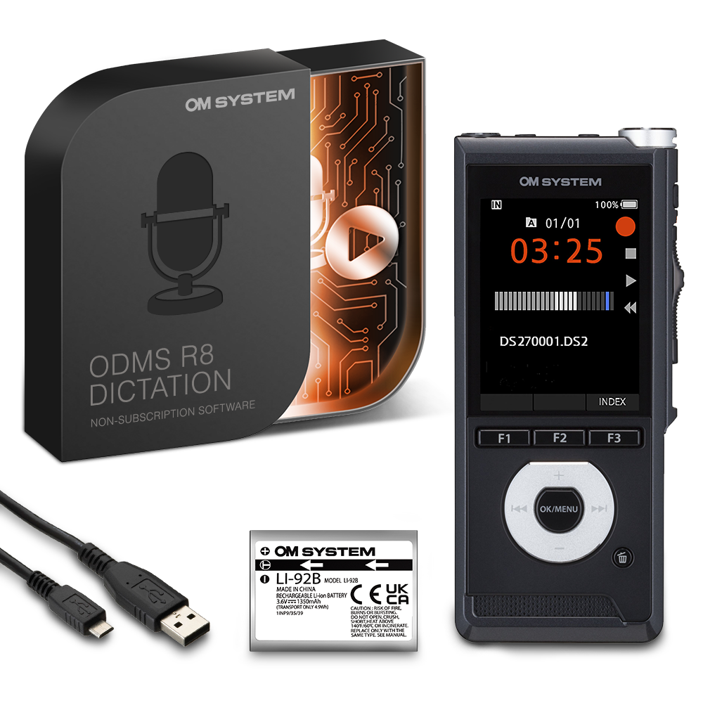 OM System DS-2700 Digital Recorder with ODMS R8 Dictate Software