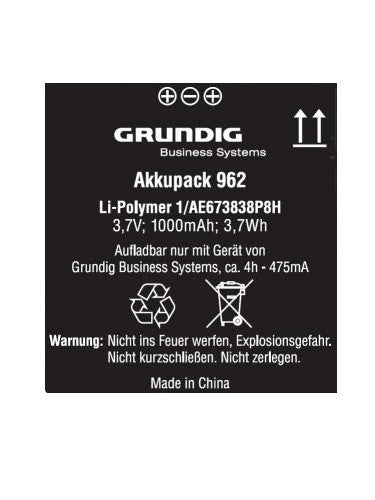 Grundig 962 Rechargeable Battery