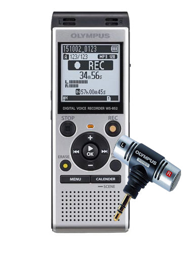 Olympus WS852 Digital Voice Recorder with ME51S Stereo Microphone